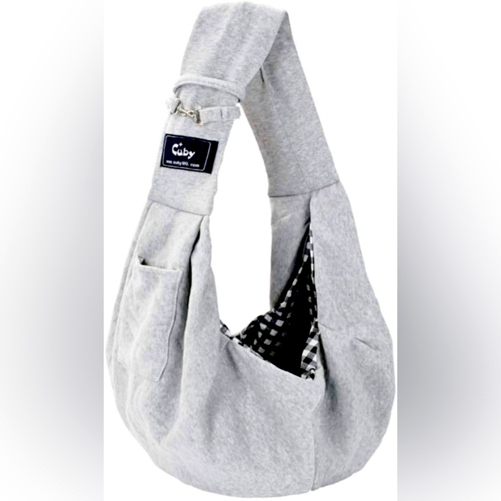 Dog or Cat Sling Carrier – Hands Free Reversible Pet Papoose Bag (Classic Grey)